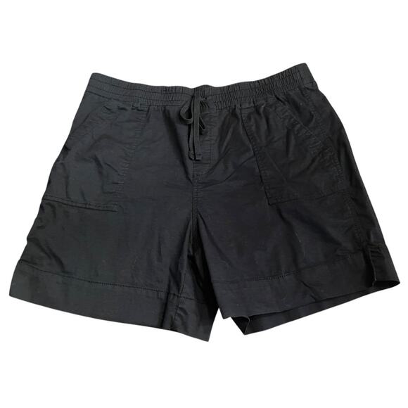 Size 16 Land 'N Sea Womens Pull On Black Shorts Elastic Drawstring Pockets - Picture 1 of 9